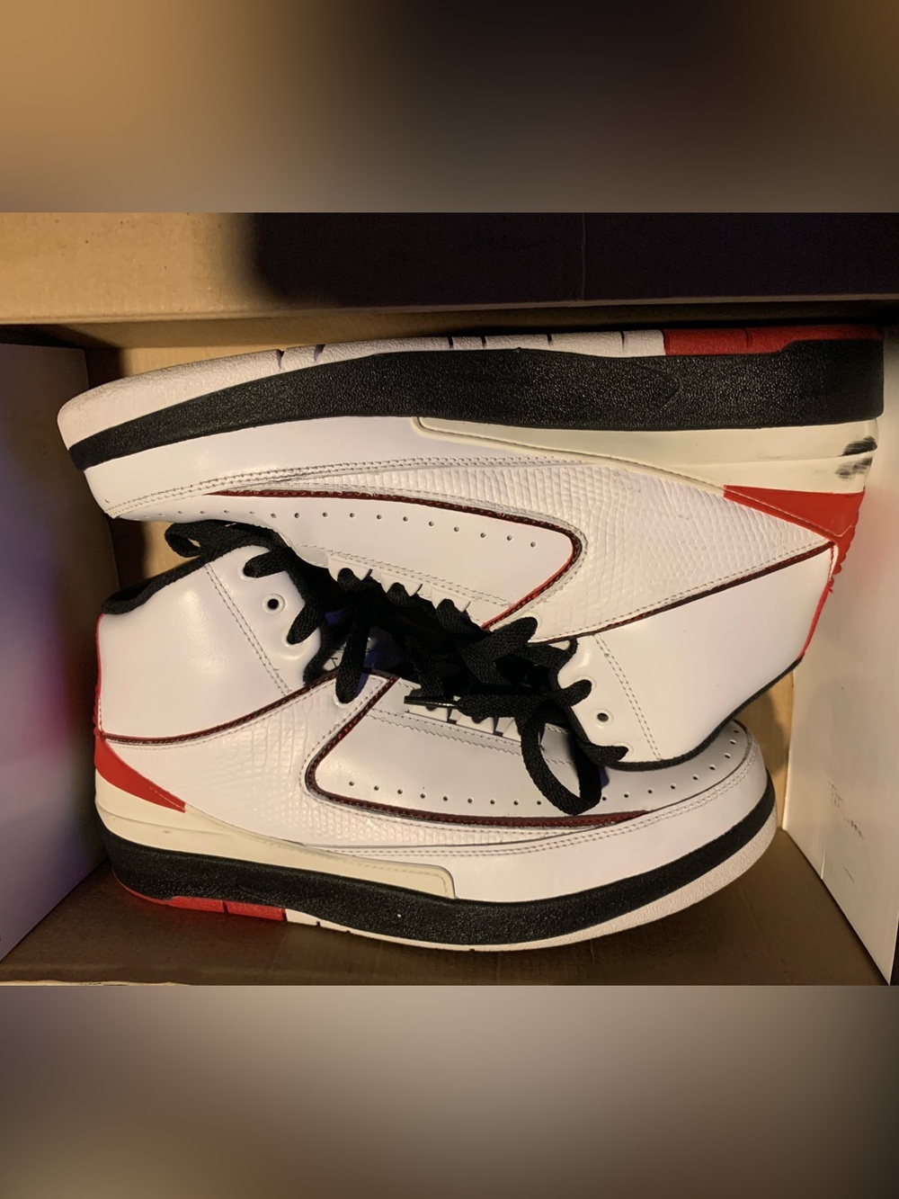 Jordan Men’s White, Black and Red High-Top Sneakers